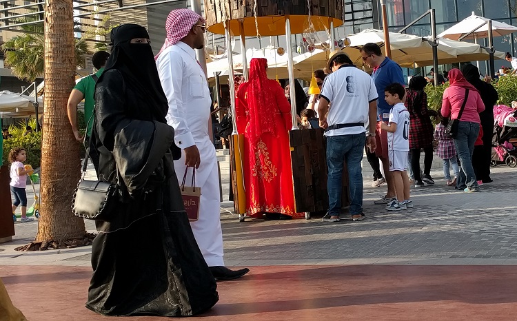 arab couple walking
