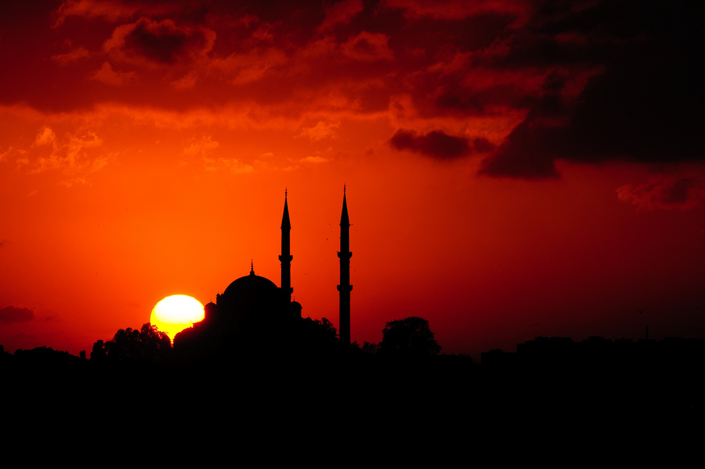 sunset mosque istanbul turkey 5166678236