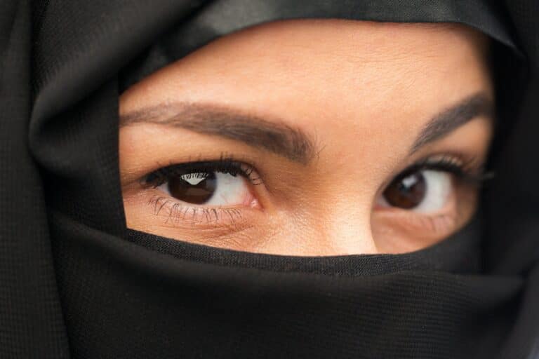 close up of muslim woman in hijab