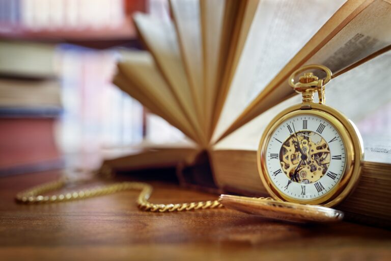 Pocket watch in library or study
