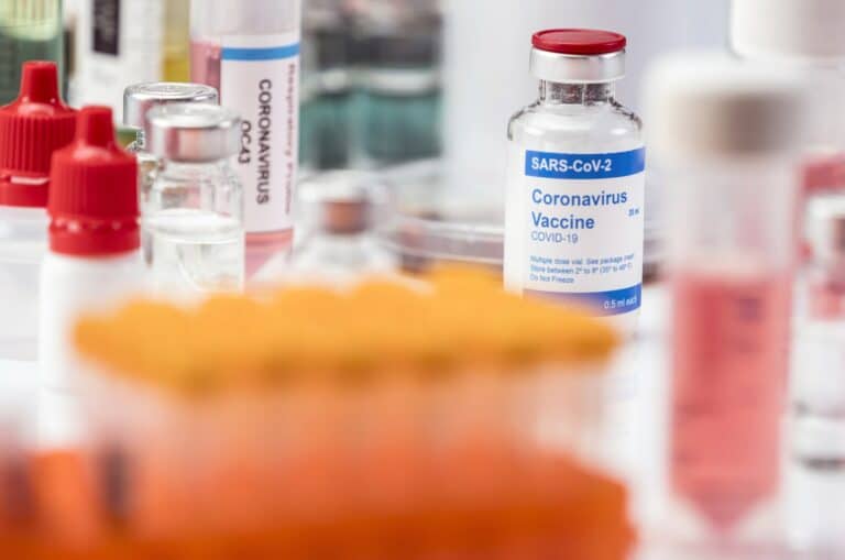 Coronavirus covid-19 experimental vaccine in a laboratory