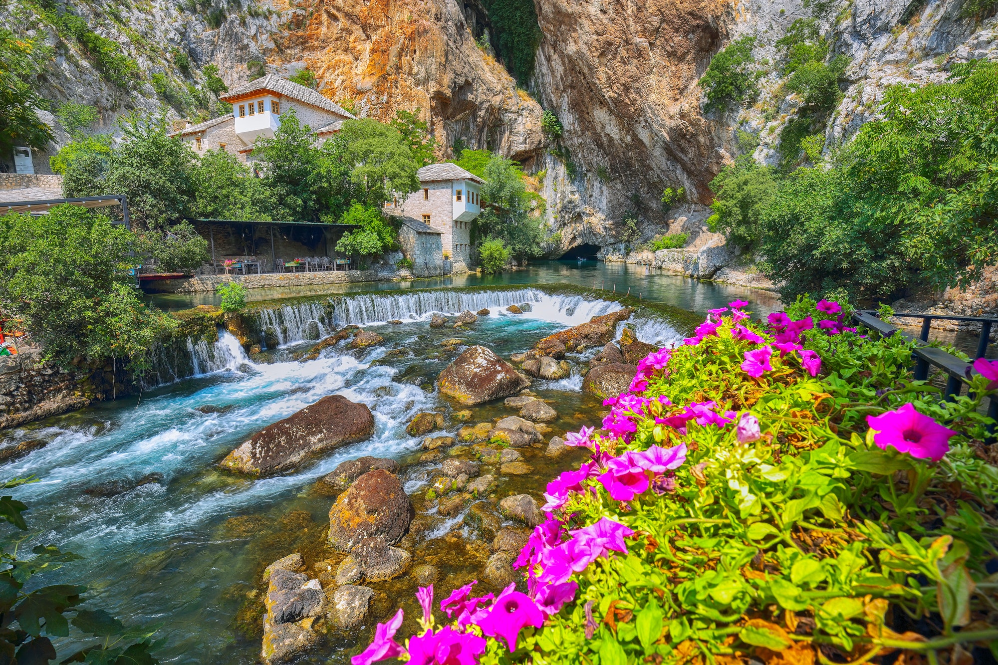 dervish monastery or tekke at the buna river spring in the town of blagaj