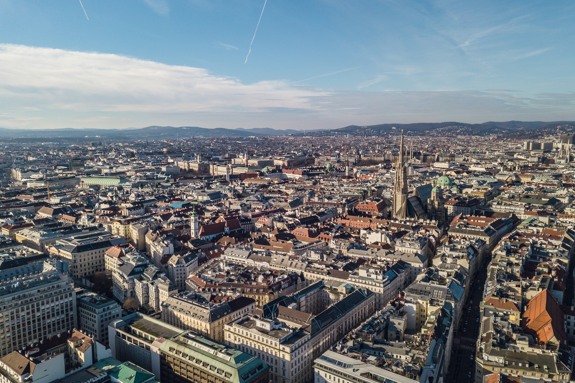 Aerial view of Vienna