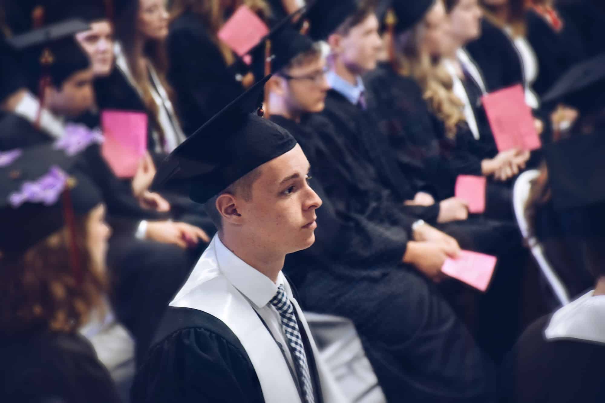 Young man student at a graduation ceremony