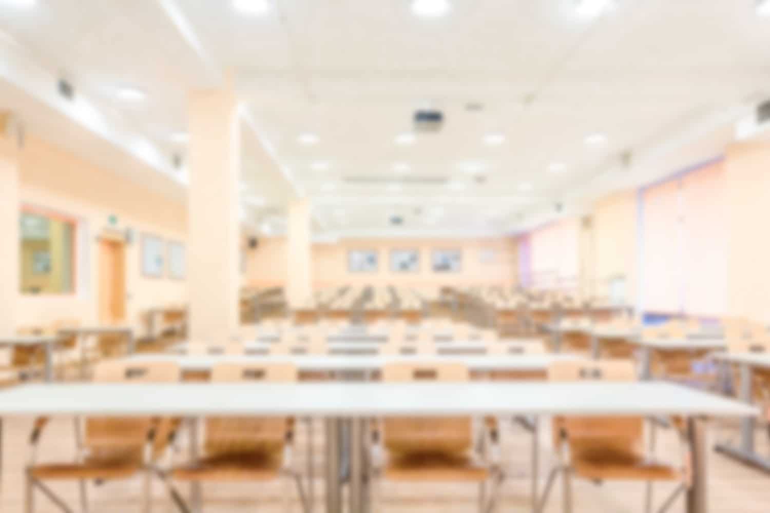 abstract blur interior empty university audiences modern school classroom