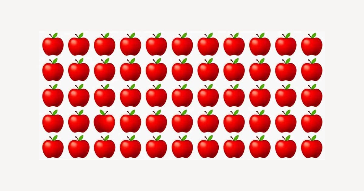 Možete li pronaći jabuku koja se razlikuje od ostalih na slici?