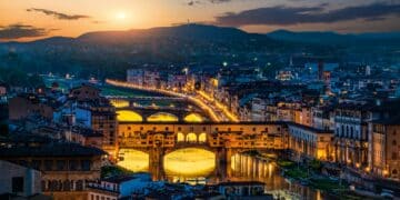 cityscape and bridges of florence