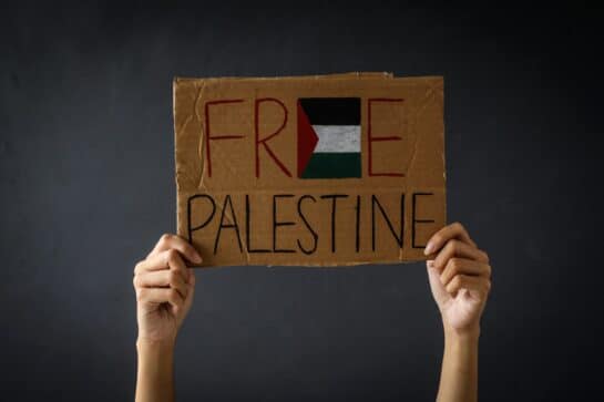 free palestine write on cardboard