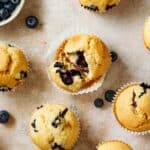 Muffins with blueberries and fresh berries