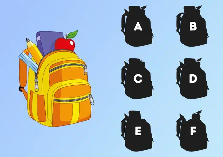 Testirajte zapažanje: Možete li pogoditi odgovarajuću sjenu od ruksaka?