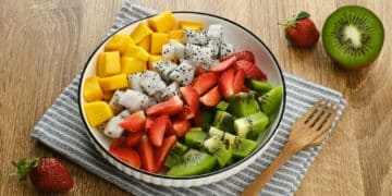 healthy fresh fruit salad bowl