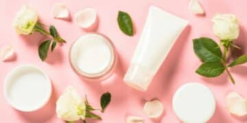natural cosmetics with rose oil