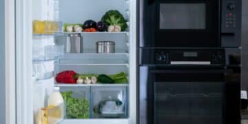 picture of the fridge with food inside